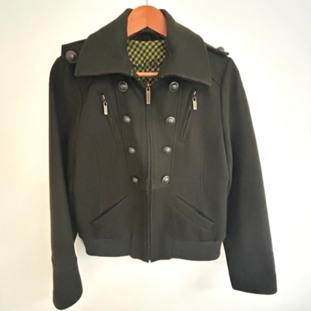 Steve Madden Wool Blend Army Green Jacket- Size Large